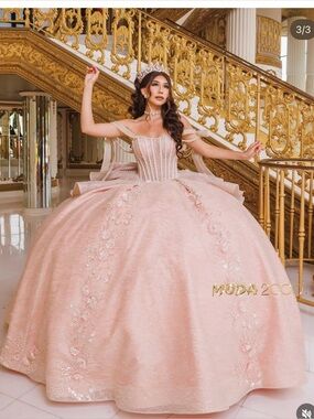 Used Blush Pink Ball Gown Quinceañera Dress from Moda 2000 size 8